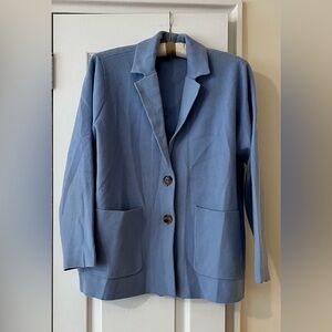 Beautiful Ann Taylor sweater jacket/cardigan in women’s Large- soft blue